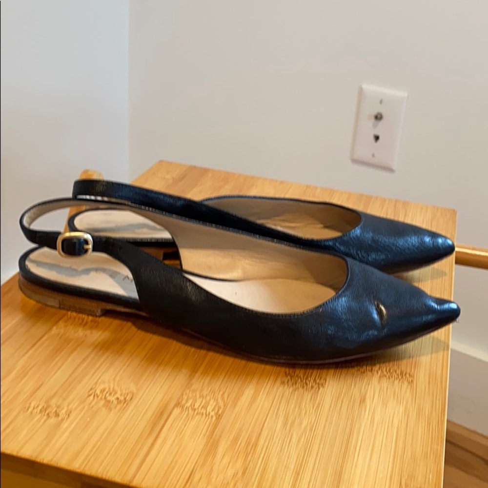 M Gemi black sling back flats
